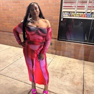 Vibrant Pink Off-Shoulder 2 piece